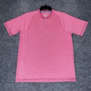 Tommy Bahama IslandZone Henley Shirt Moisture Wicking Heathered Red‎ Medium